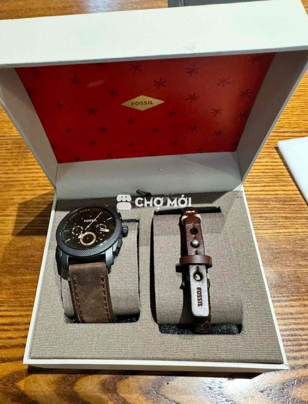 Combo đồng hồ Fossil và dây da