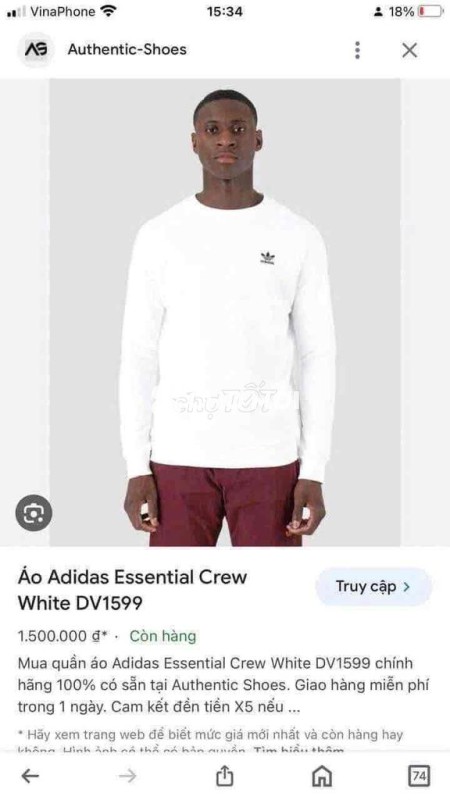 áo swt ADIDAS chính hãng