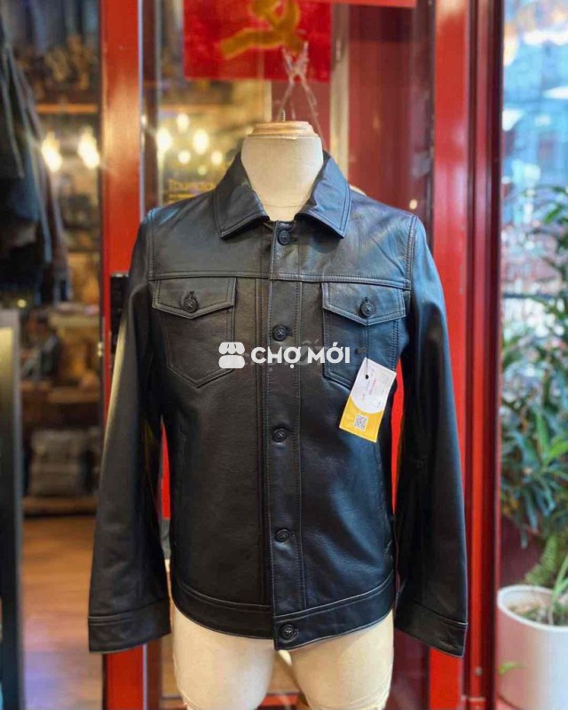 Áo trucker da bê mềm