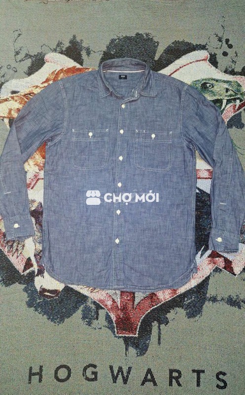 Sơmi jeans denim Uniqlo size M