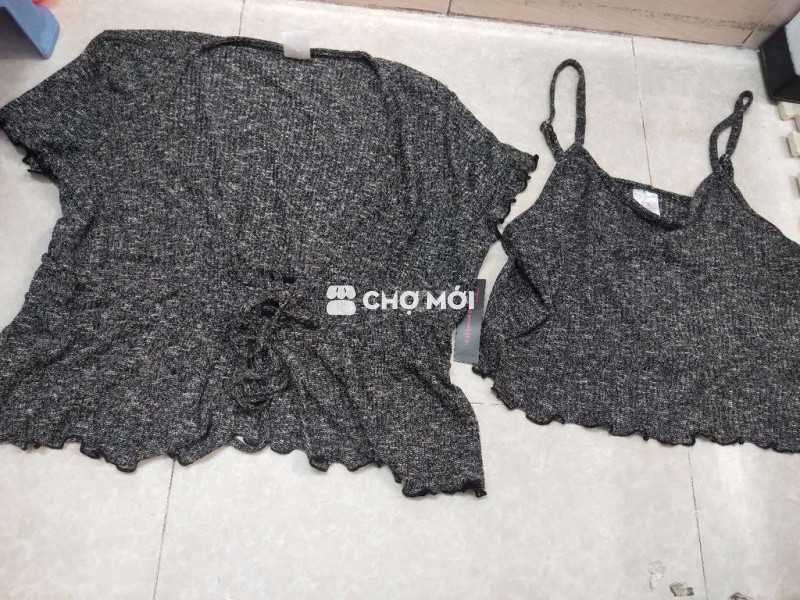 Áo choàng với áo 2dây thời trang Âu