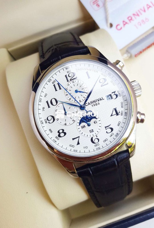 Đồng Hồ Cơ Carnival 1986 Chronograph Chính Hãng .