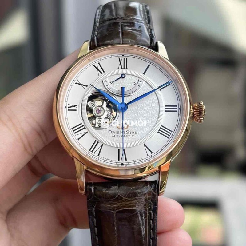Đồng hồ Orient Star mặt trắng kim xanh size 40mm