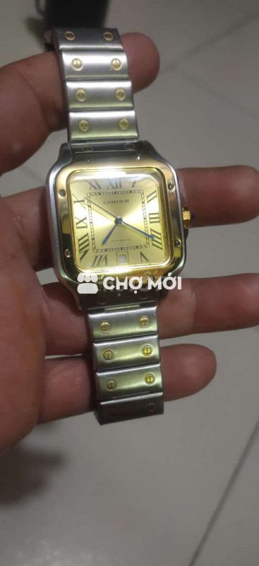 Đồng hồ Cartier nam, thép, vàng bạc