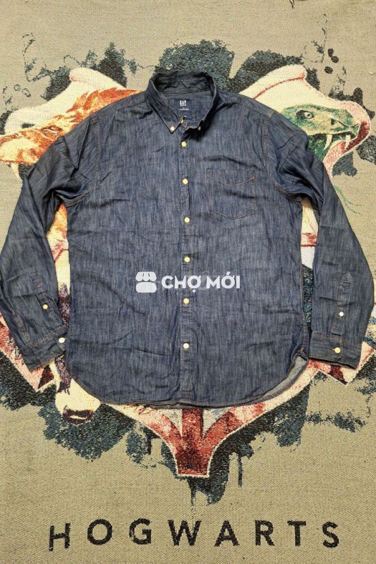 Sơmi denim Gap tay dài size L slim fit