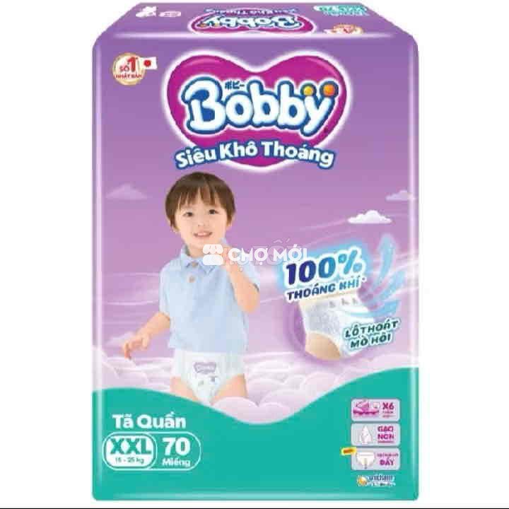 Bỉm Bobby 2XL bảo quản tốt 60 miếng