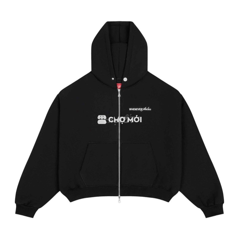 Hoodie Zip Whenever Đen V2