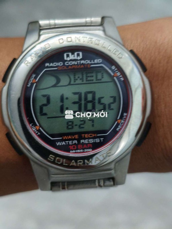 Đồng hồ điện tử Nhật solar, size 42mm,có đèn, lịch