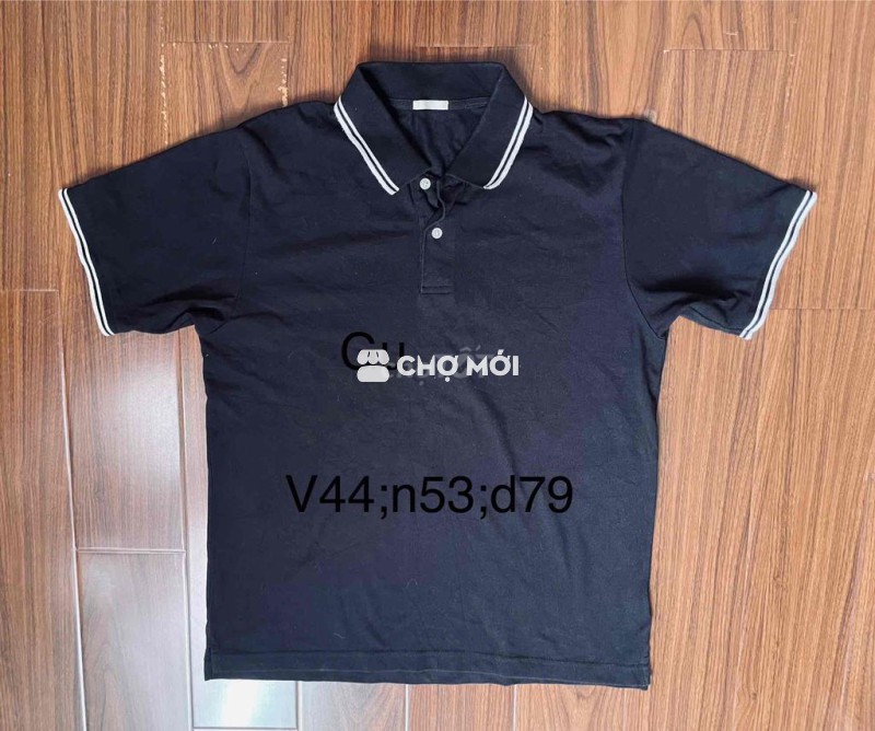áo polo cotton GU size L mới 96% màu đen