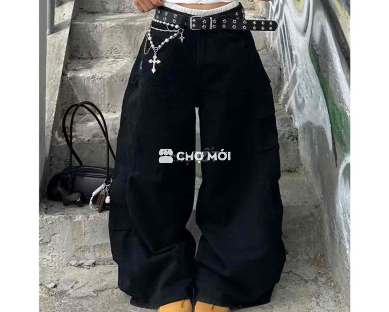 Quần Kaki Jeans Bad Choices ống rộng StreetStyle