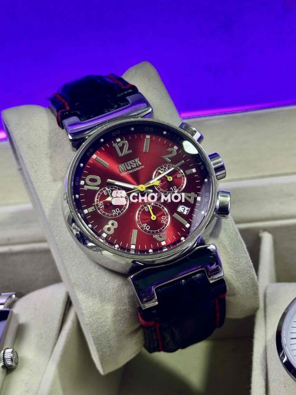 ⌚️Musk chronograph mặt đỏ siêu nổi bật