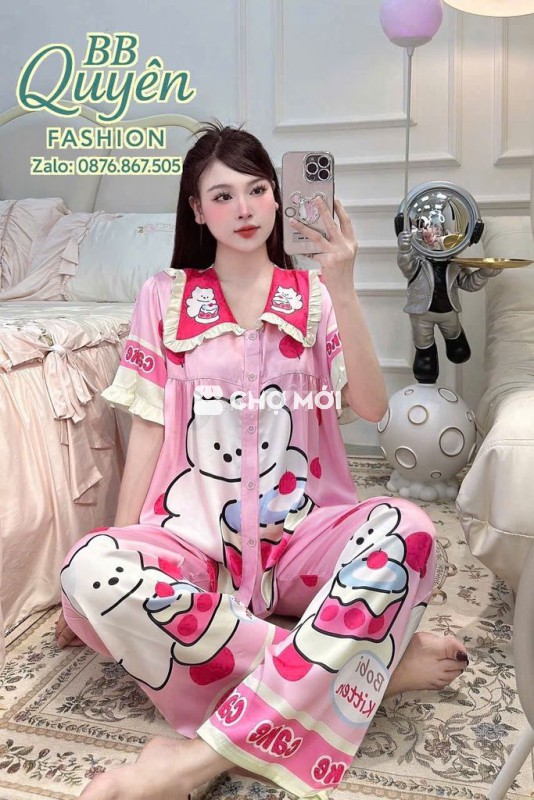 🌸PYJAMA LATIN CỔ BÈO VUÔNG CỘC DÀI IN THIẾT KẾ