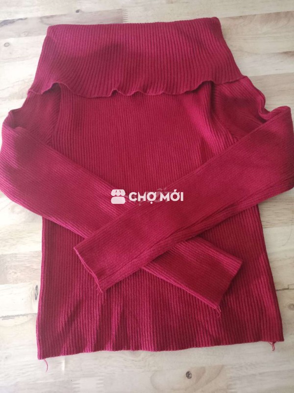 Áo trễ vai đỏ chất thun co giãn size S