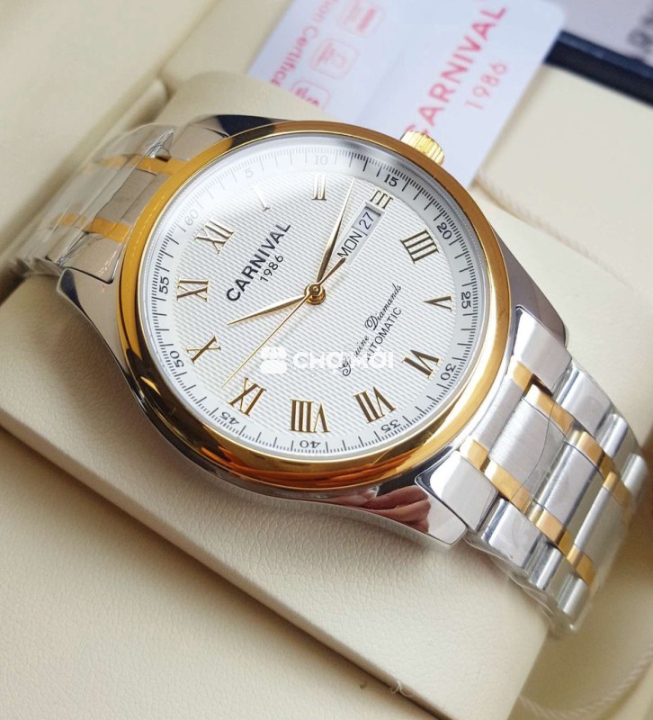Đồng Hồ Full Thép Đúc Xịn Bọc Vàng PVD 18k Máy Cơ