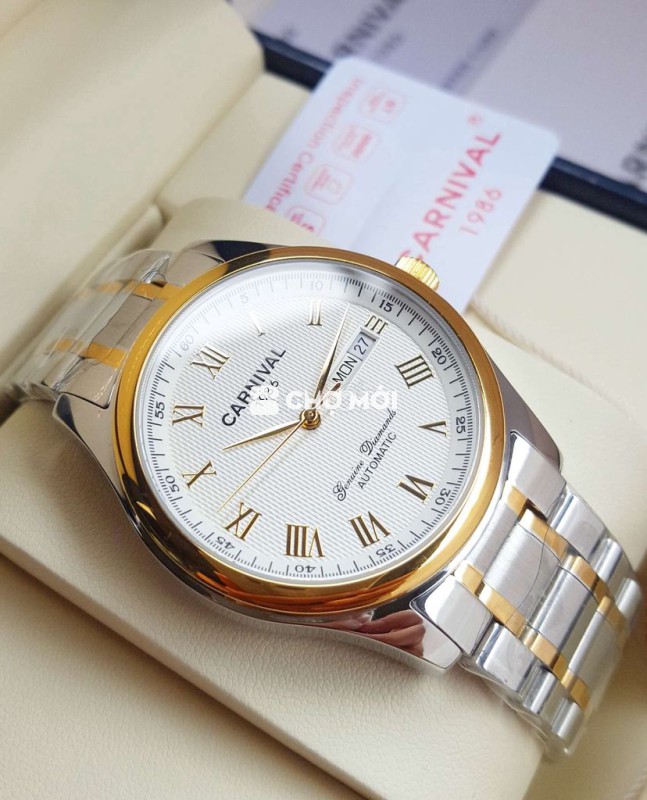 Đồng Hồ Cơ Carnival Lelocle Guilloche Thép Đúc 316
