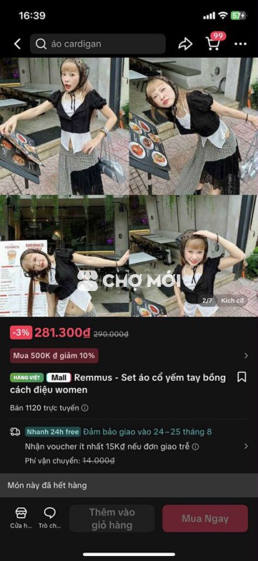 Pass áo kiểu Remmus mặc 1 lần