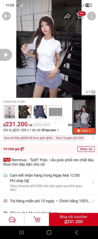 Pass áo polo Remmus mặc 1 lần