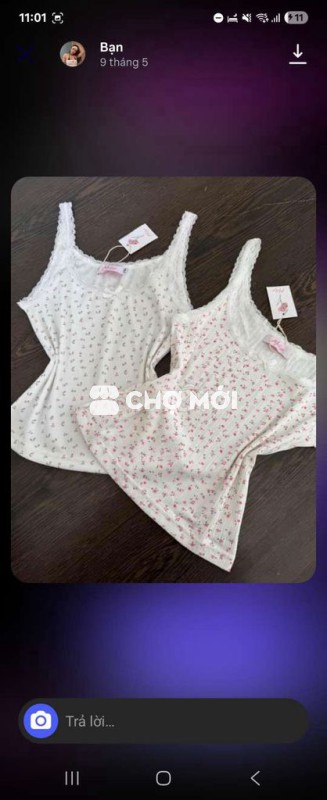 Pass áo 2 dây molly.sleepwear còn nguyên tag