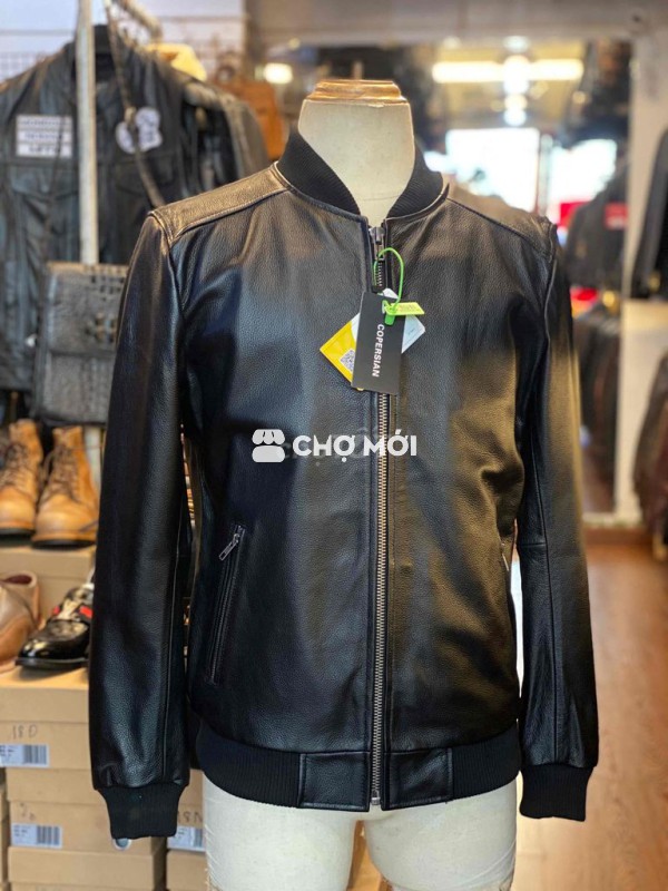 Áo khoác da bò dáng bomber basic đây ạ