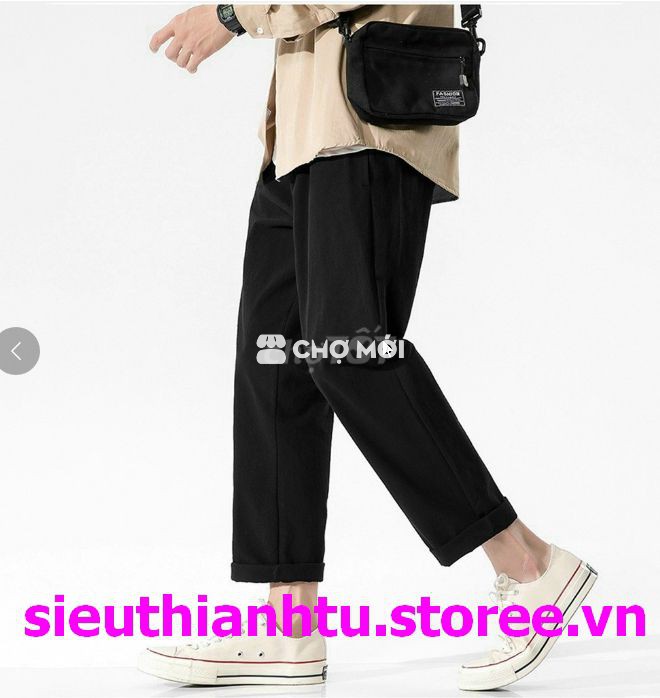 QUẦN THỂ THAO NAM FORM RỘNG CẠP CAO KAKI -HTM