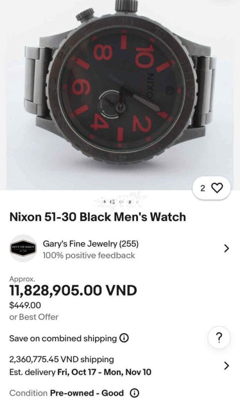 Đồng hồ NIXON 51-30 Black, Size to, Đẳng cấp, Chất