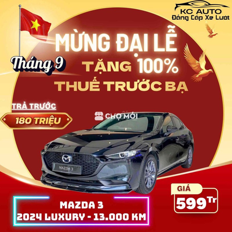 Mazda 3 2024 1.5L Luxury - 13000 km- màu xám