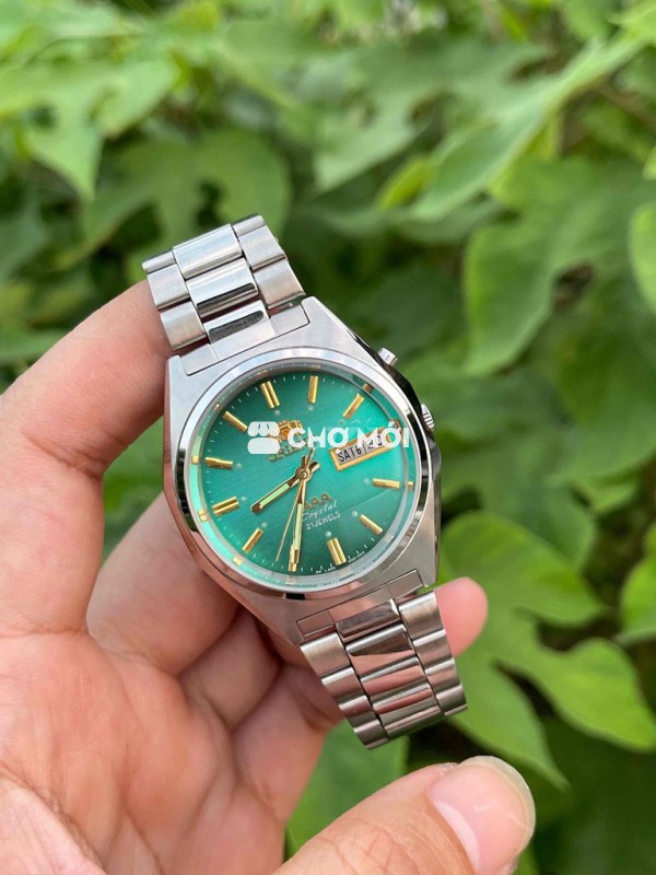 Đồng hồ Orient Nam, dây thép xanh lá