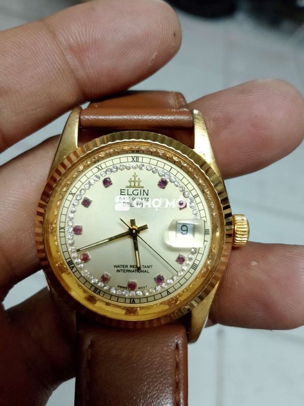 Elgin máy nhật, bọc vàng, size36