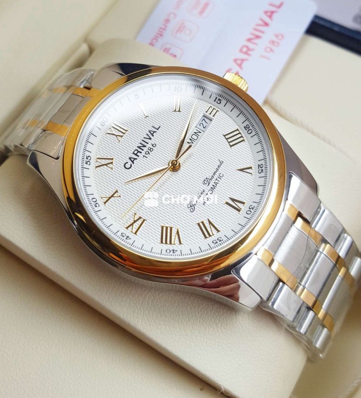 Đồng Hồ Cơ Thép Đúc Bọc Vàng 18k Demi Full Box ☆