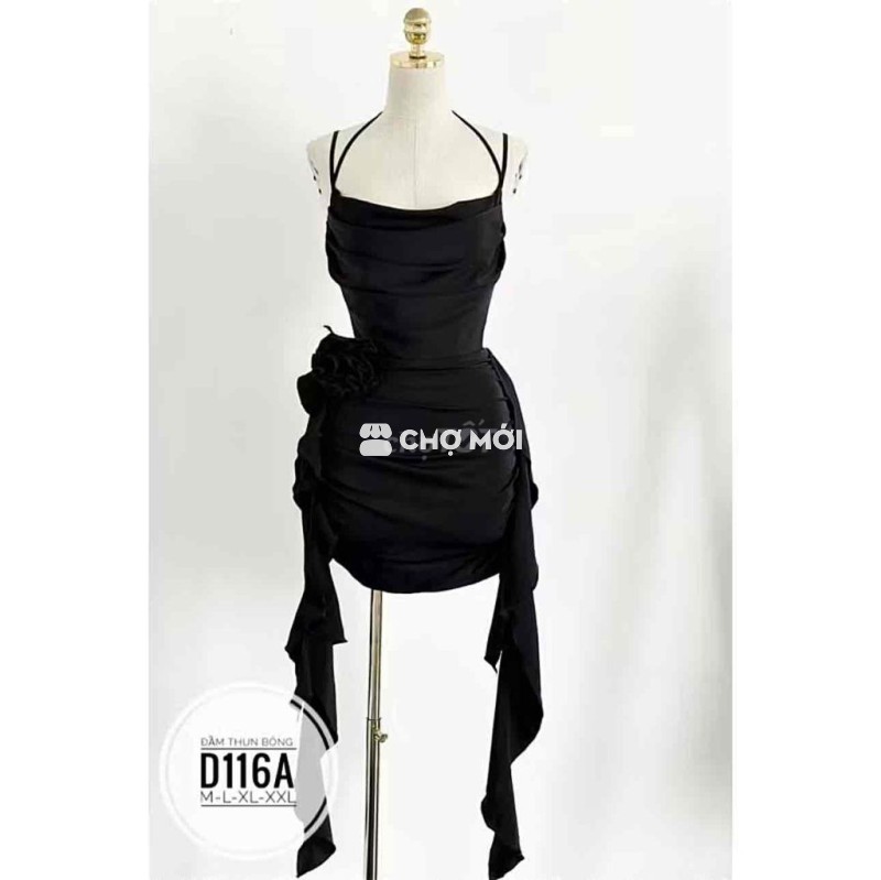 Đầm ôm body 2 dây nhún eo 50k