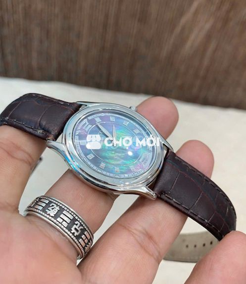 SiêuVIP:Đồnghồ Riecco Oval xàcừ tím than siêu mỏng