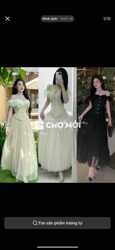 Set áo Corset ren trễ vai KEM