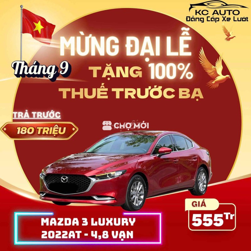 Mazda 3 2022 1.5L Luxury - 48000 km - màu đỏ