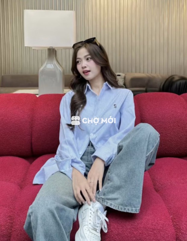 Áo sơ mi kẻ sọc xanh