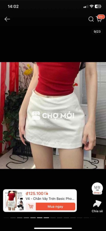 Chân váy trơn basic màu trắng ( tiemcuamay )