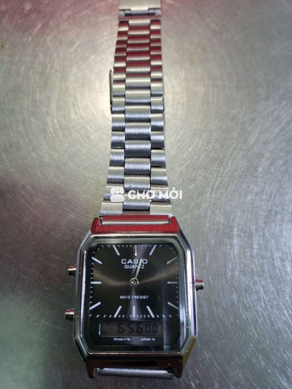 Đồng hồ Casio AQ-230 kim điện tử màu đen trắng