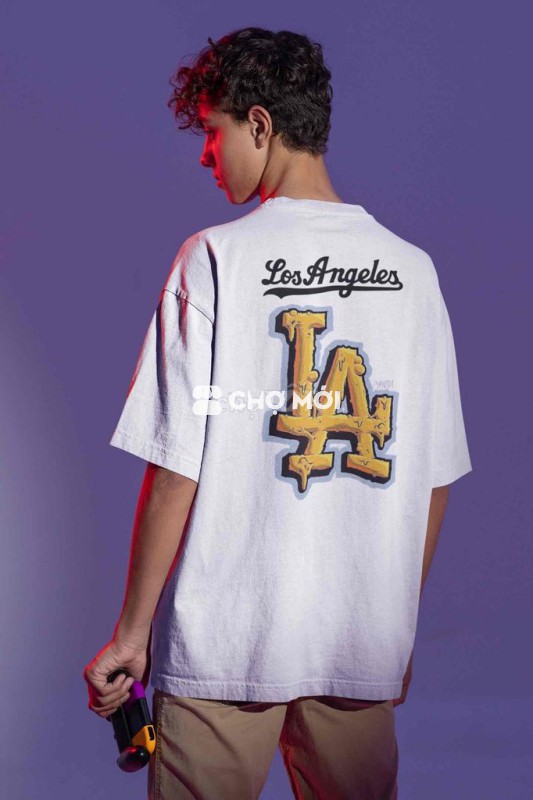 Áo cotton form rộng Oversize MLB - Los Angeles LA