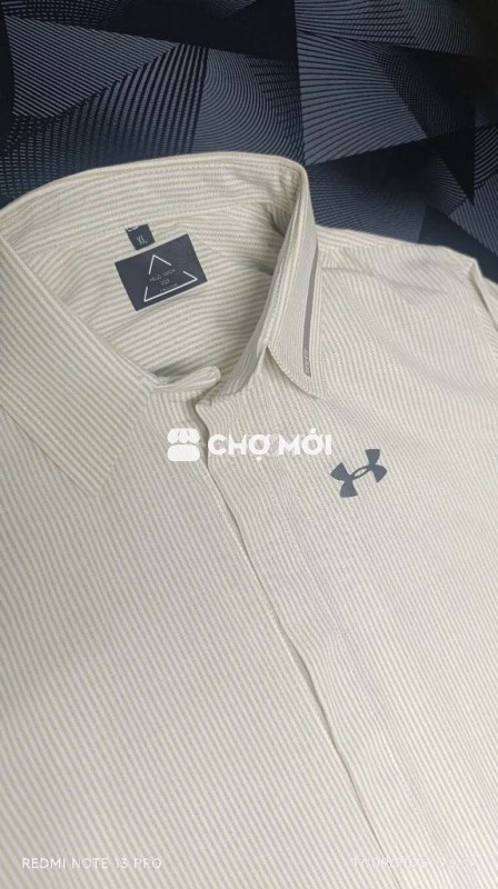 Sơ mi Under Armour cotton màu kem