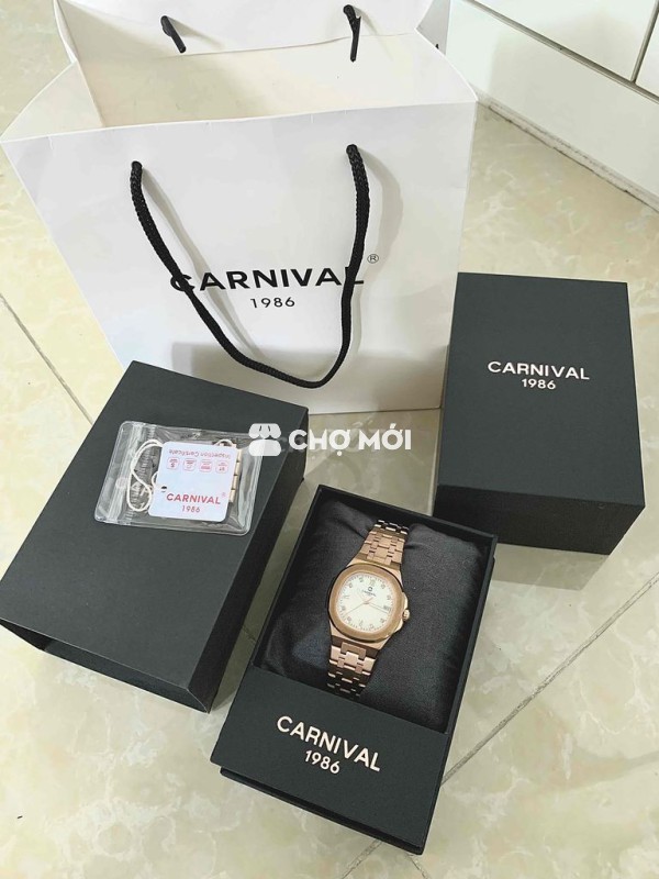 Đồng hồ Canival mặt xà cừ full box