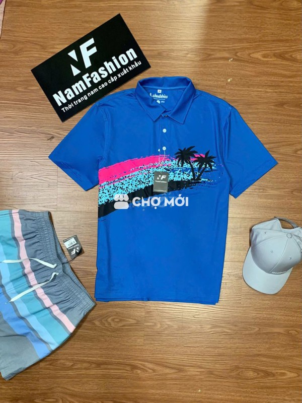 Sale áo phông nam cổ bẻ vải golf nhẹ mềm chống UV