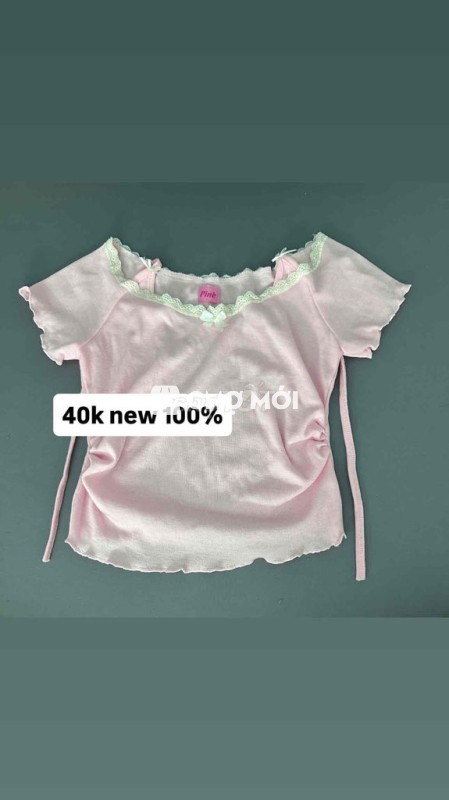 Áo thun nữ cotton màu hồng nhạt