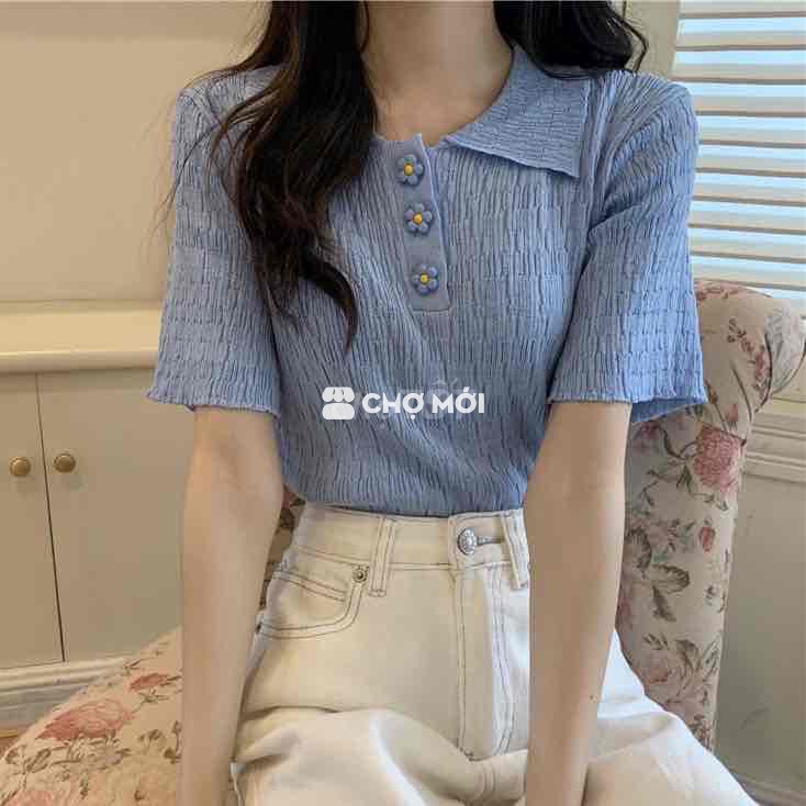 Áo thun dệt kim ngắn tay thời trang mùa hè