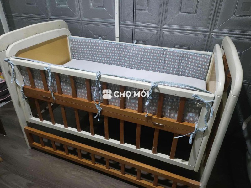 Cũi gỗ có cửa mở ghép giường