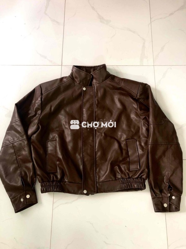 Áo Khoác Da GODMOTHER Khoác Da Dài Tay Cổ