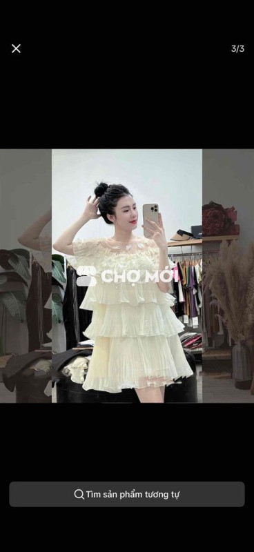 Váy tầng phối ren