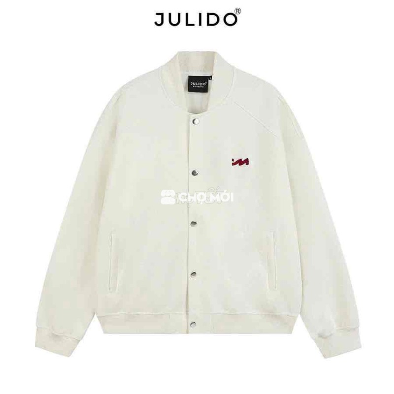 Áo khoác BOMBER nỉ 2 da JULIDO áo khoác nỉ logo M