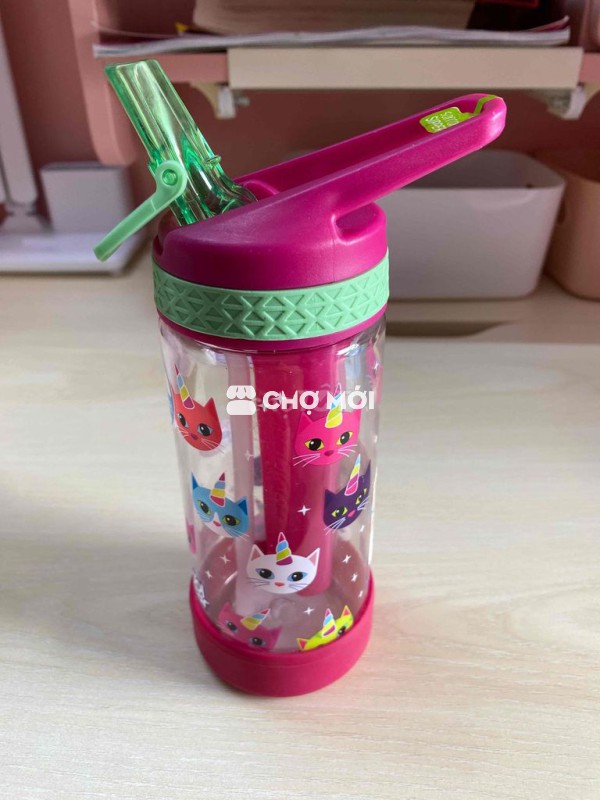 Bình nước cho bé màu hồng hàng xách tay Mỹ có cây