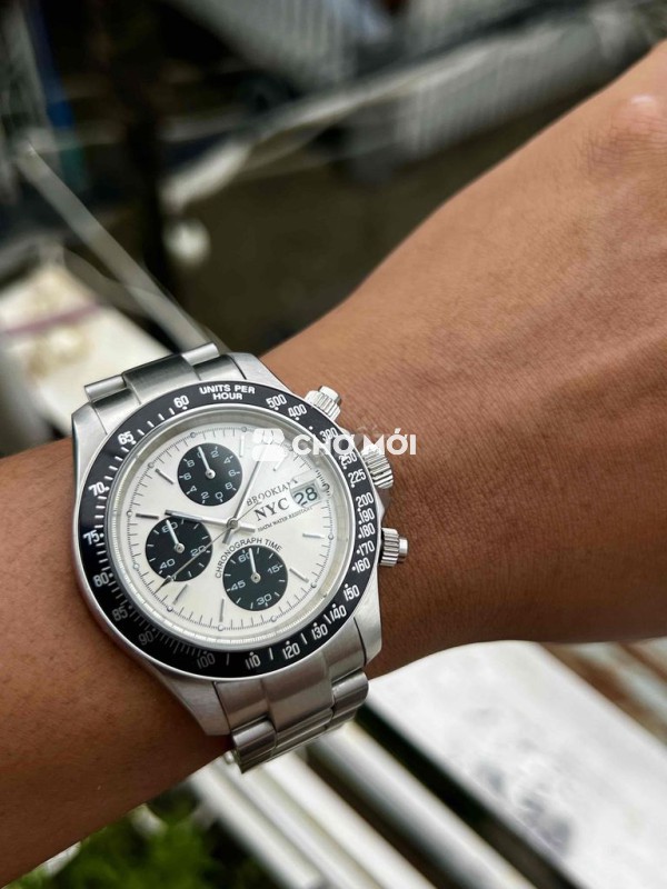 Đồng hồ Brookiana nyc chrono full thép panda