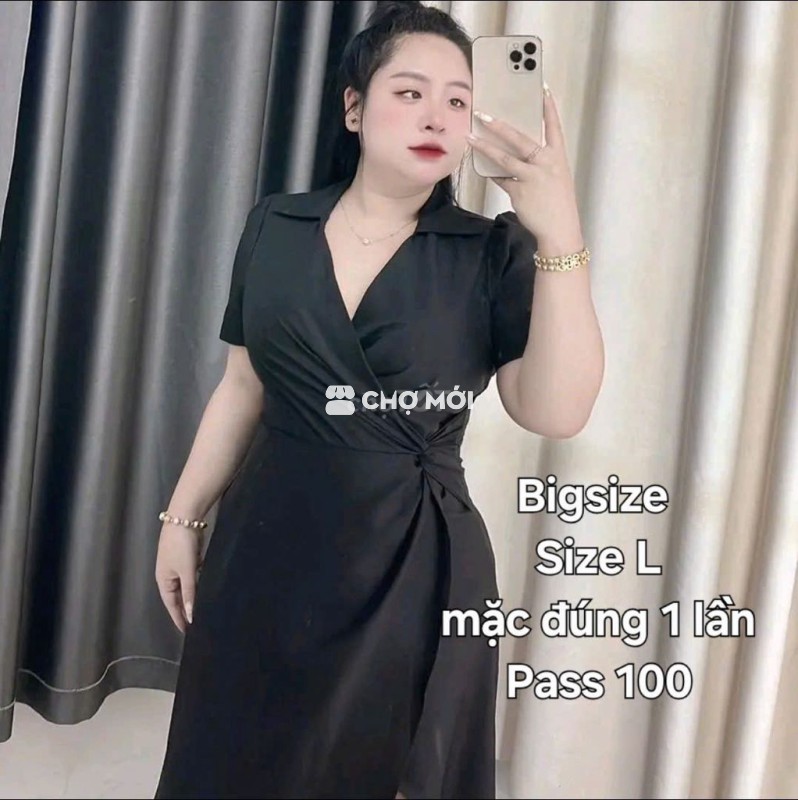 Váy xoắn eo xẻ tà - Bigsize