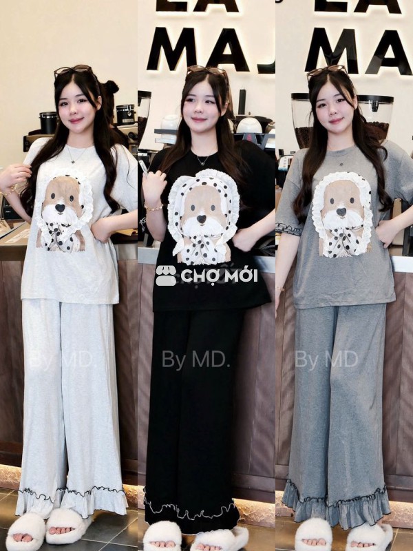 Set áo thun tay dài quần dài bèo